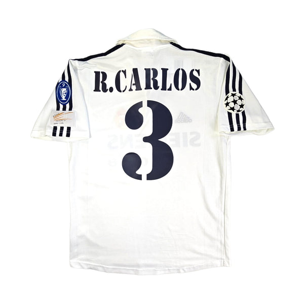 2002/03 Real Madrid Home Football Shirt (M) Adidas #3 Carlos (Centenary)