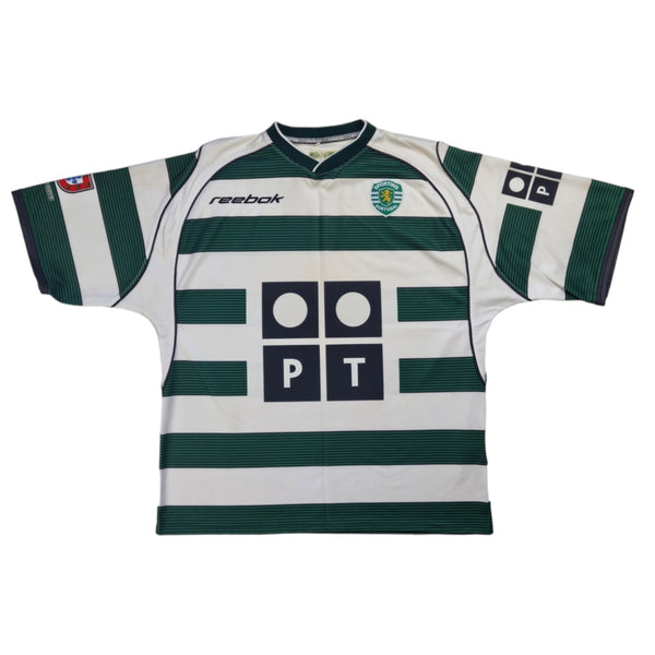 2002/03 Sporting Lisbon Home Football Shirt (M) Reebok