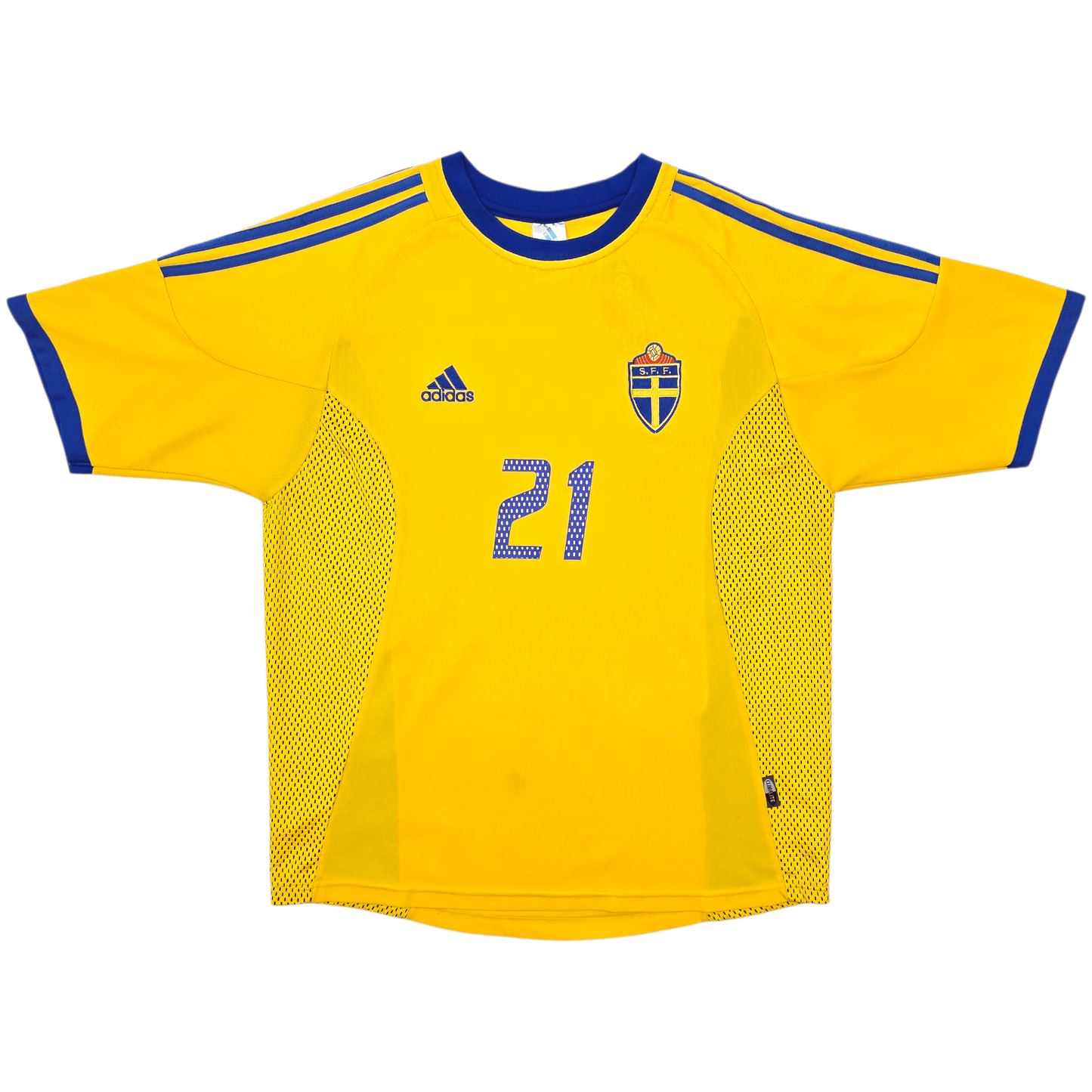 2002/03 Sweden Home Football Shirt (L) Adidas #21 Ibrahimovic