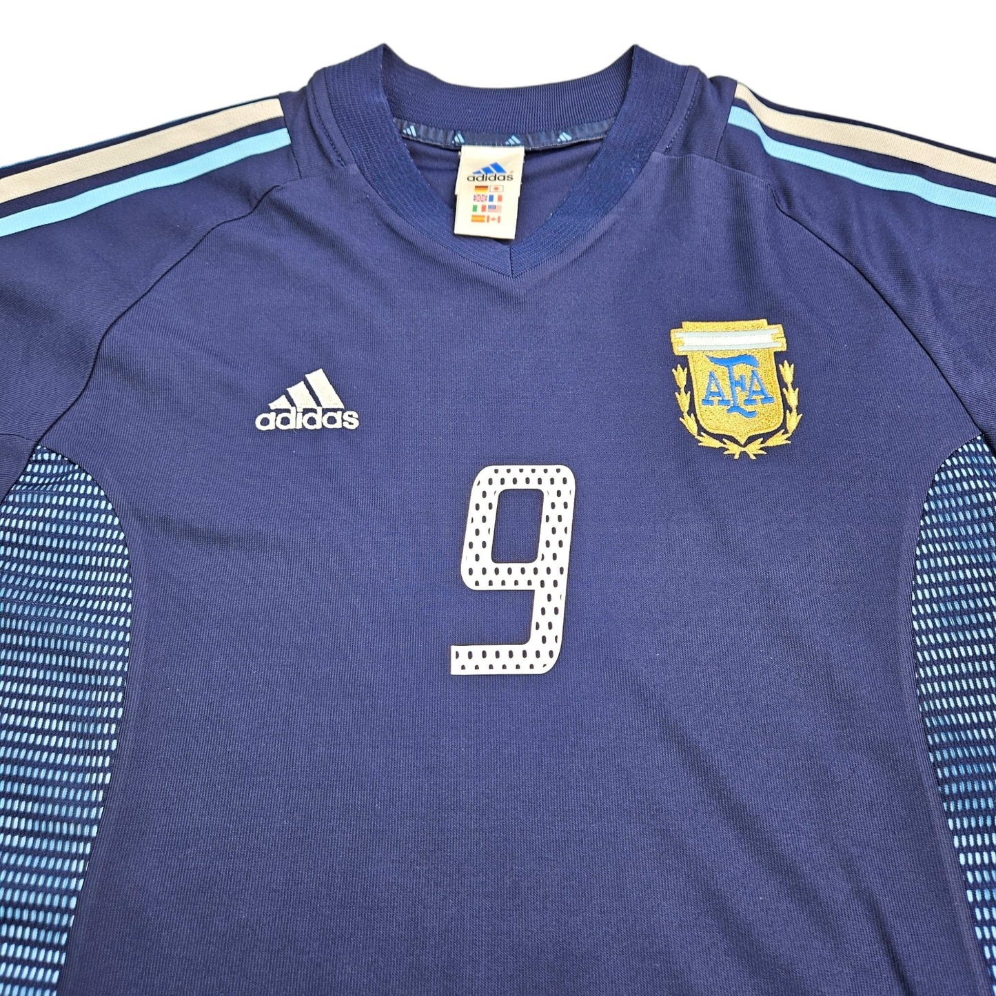 2002/04 Argentina Away Football Shirt (L) Adidas #9 Batistuta