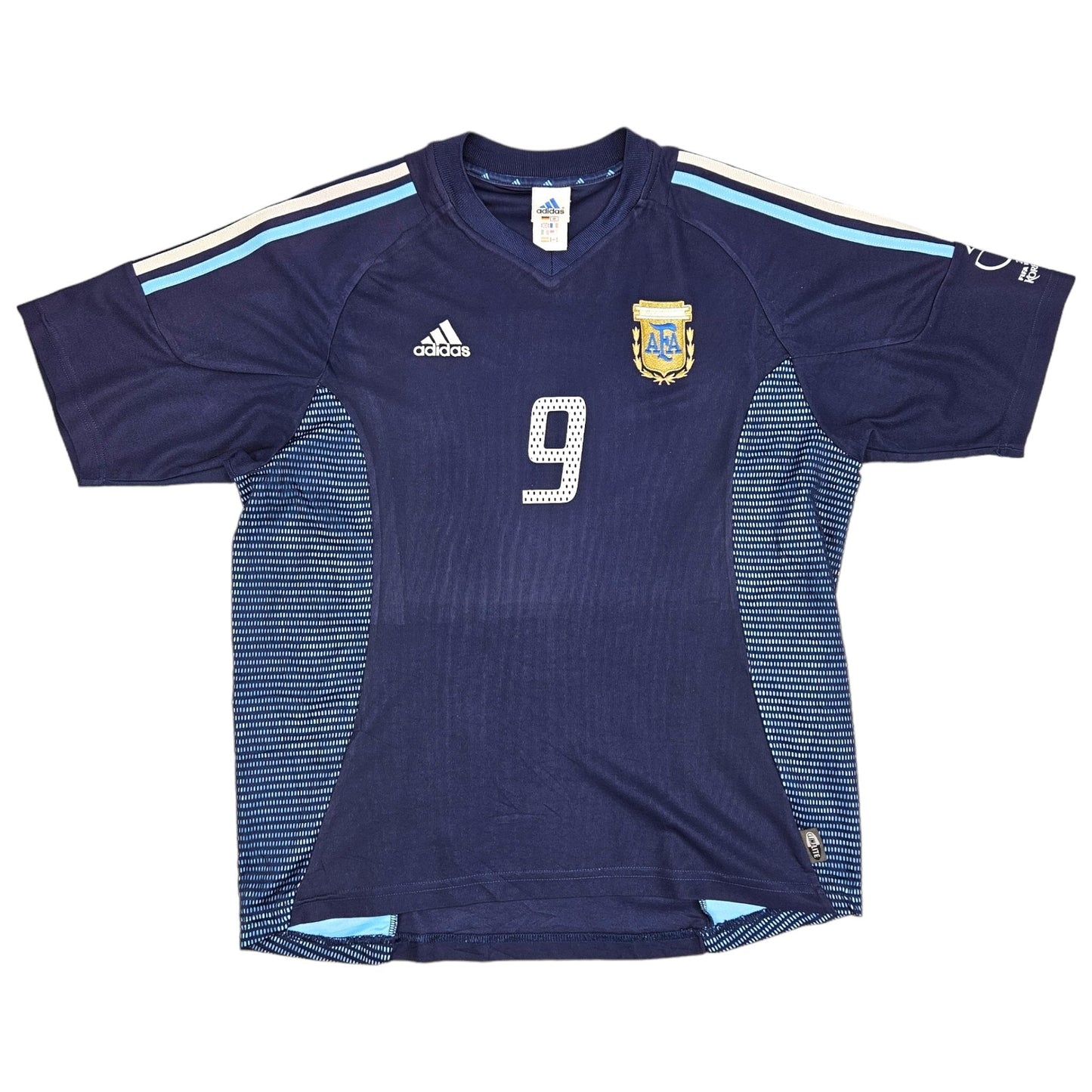 2002/04 Argentina Away Football Shirt (L) Adidas #9 Batistuta