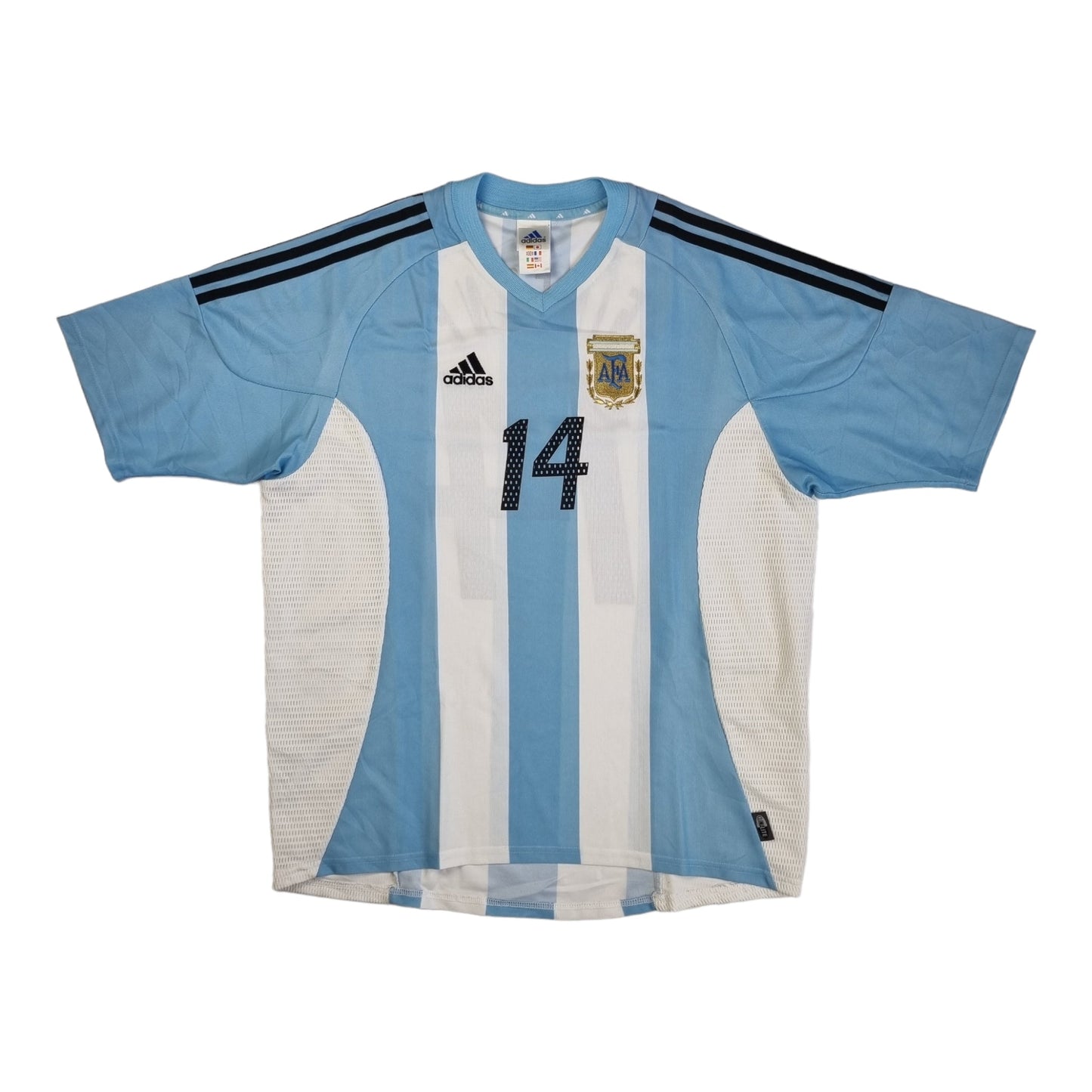 2002/04 Argentina Home Football Shirt (L) Adidas #14 Simeone