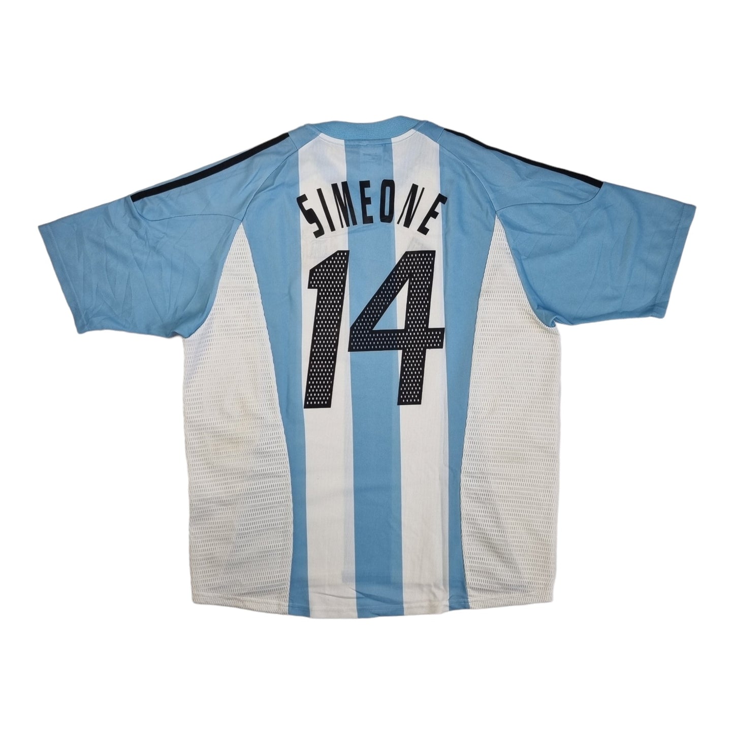 2002/04 Argentina Home Football Shirt (L) Adidas #14 Simeone