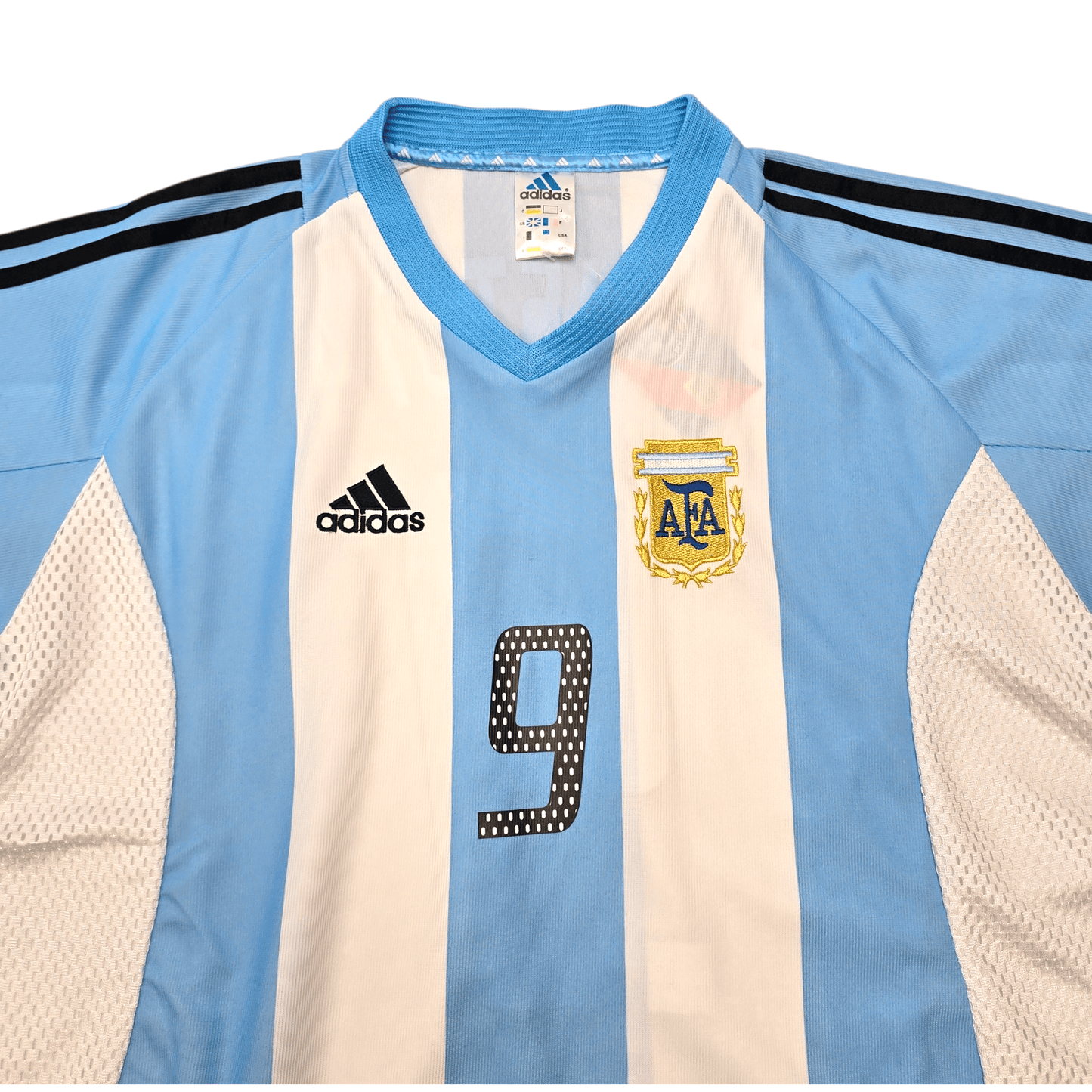 2002/04 Argentina Home Football Shirt (L) Adidas #9 Batistuta