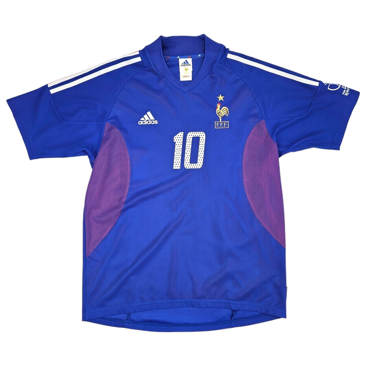 2002/04 France Home Football Shirt (M) Adidas #10 Zidane