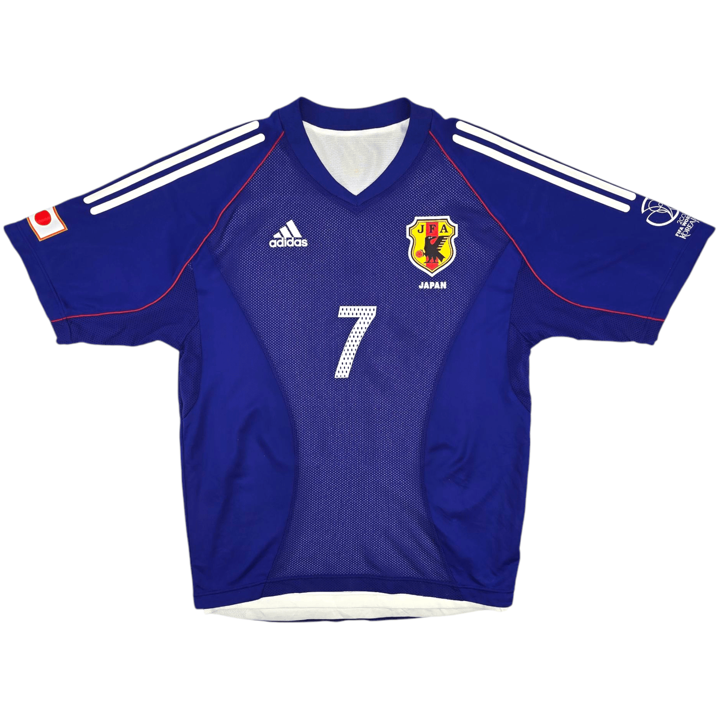 2002/04 Japan Home Football Shirt (L) Adidas #7 Nakata (Player Issue)