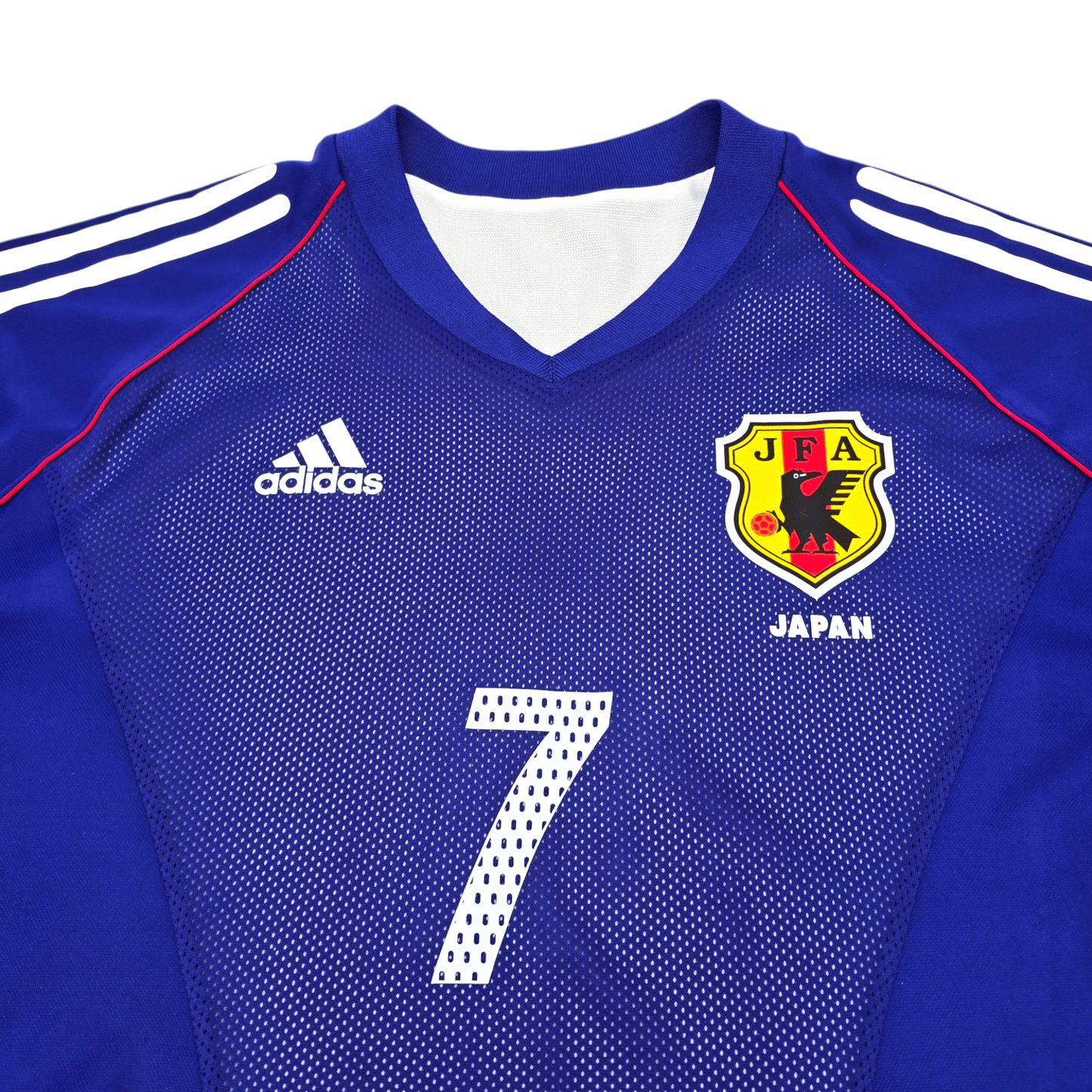 2002/04 Japan Home Football Shirt (L) Adidas #7 Nakata (Player Issue)