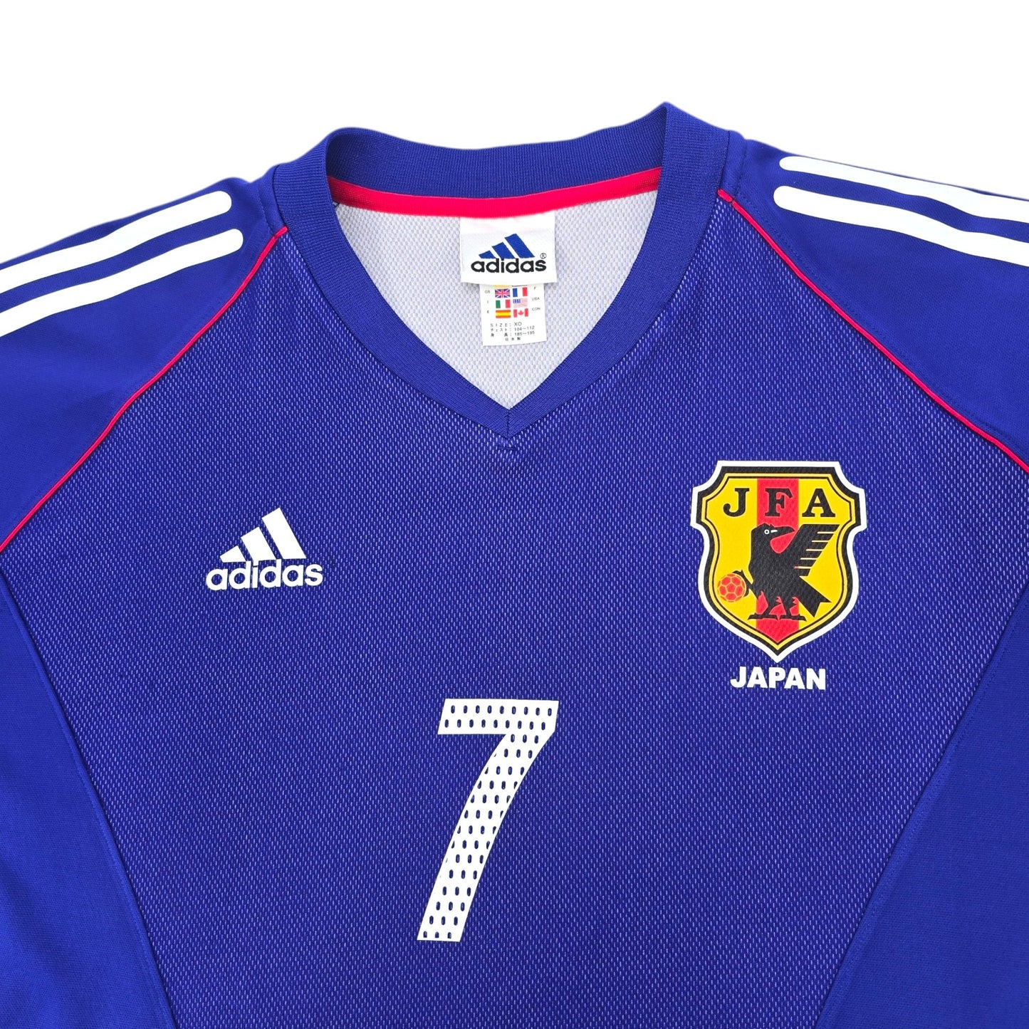 2002/04 Japan Home Football Shirt (L) Adidas #7 Nakata (WC2002)
