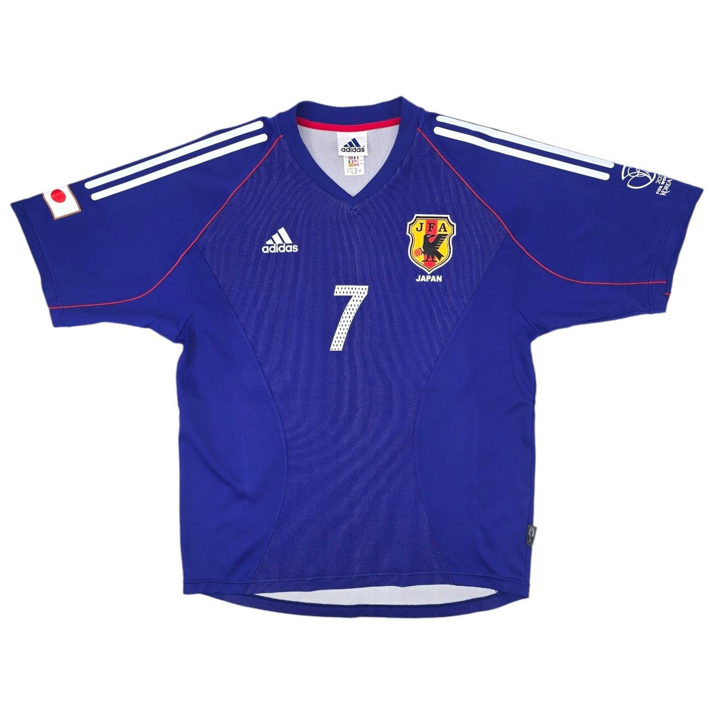 2002/04 Japan Home Football Shirt (L) Adidas #7 Nakata (WC2002)