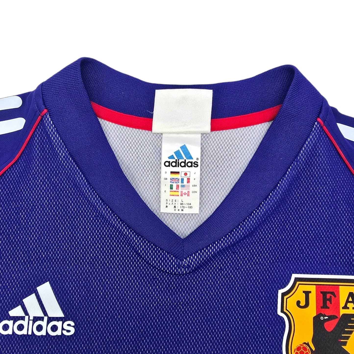 2002/04 Japan Home Football Shirt (L) Adidas #7 Nakata (WC2002)