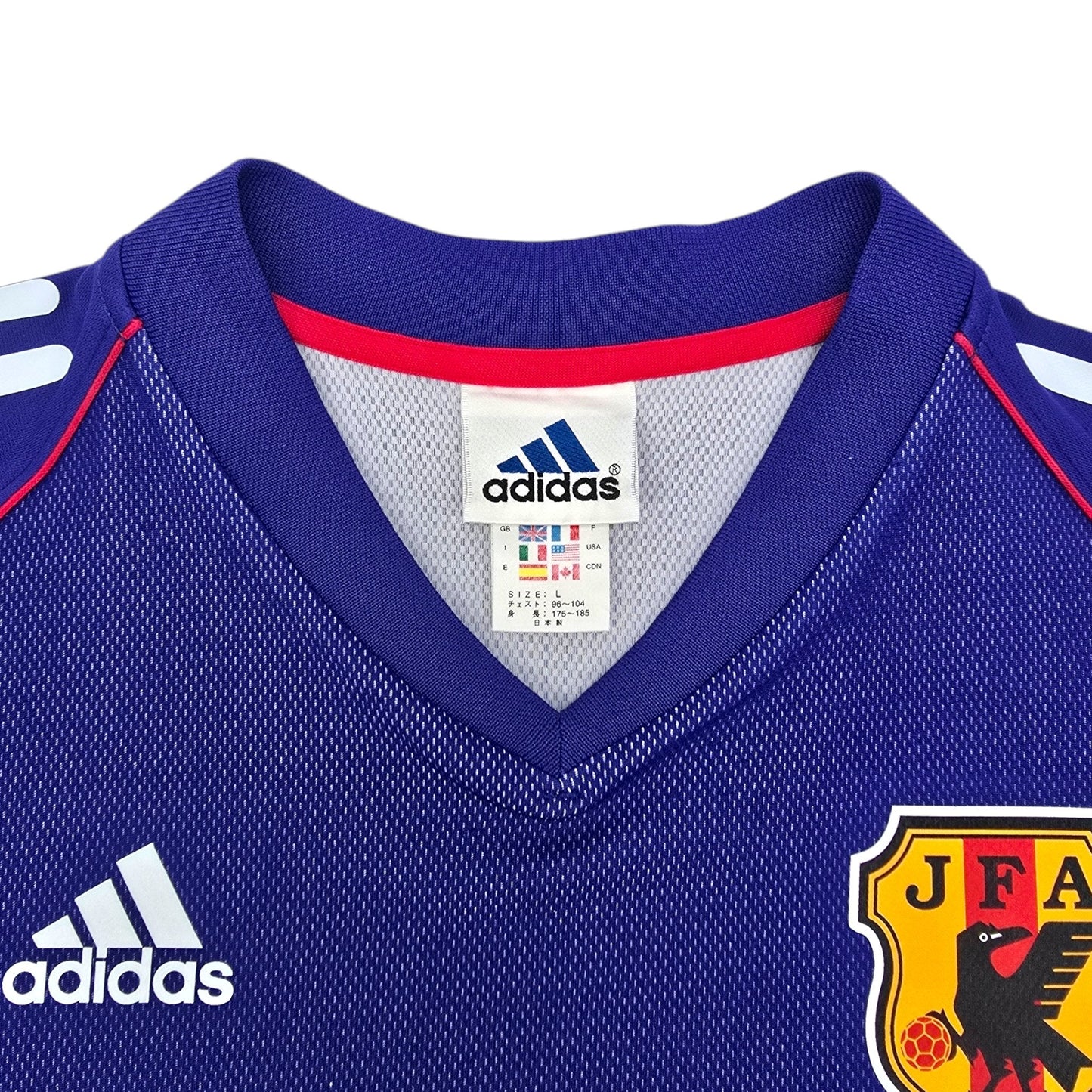 2002/04 Japan Home Football Shirt (L) Adidas #7 Nakata (WC2002)