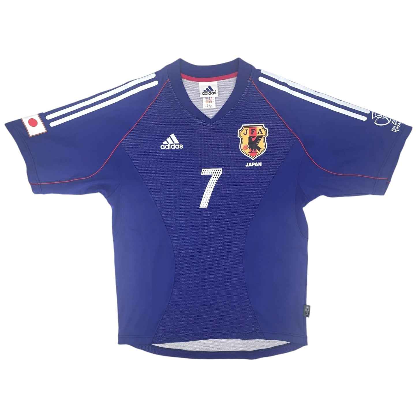 2002/04 Japan Home Football Shirt (M) Adidas #7 Nakata (WC2002)