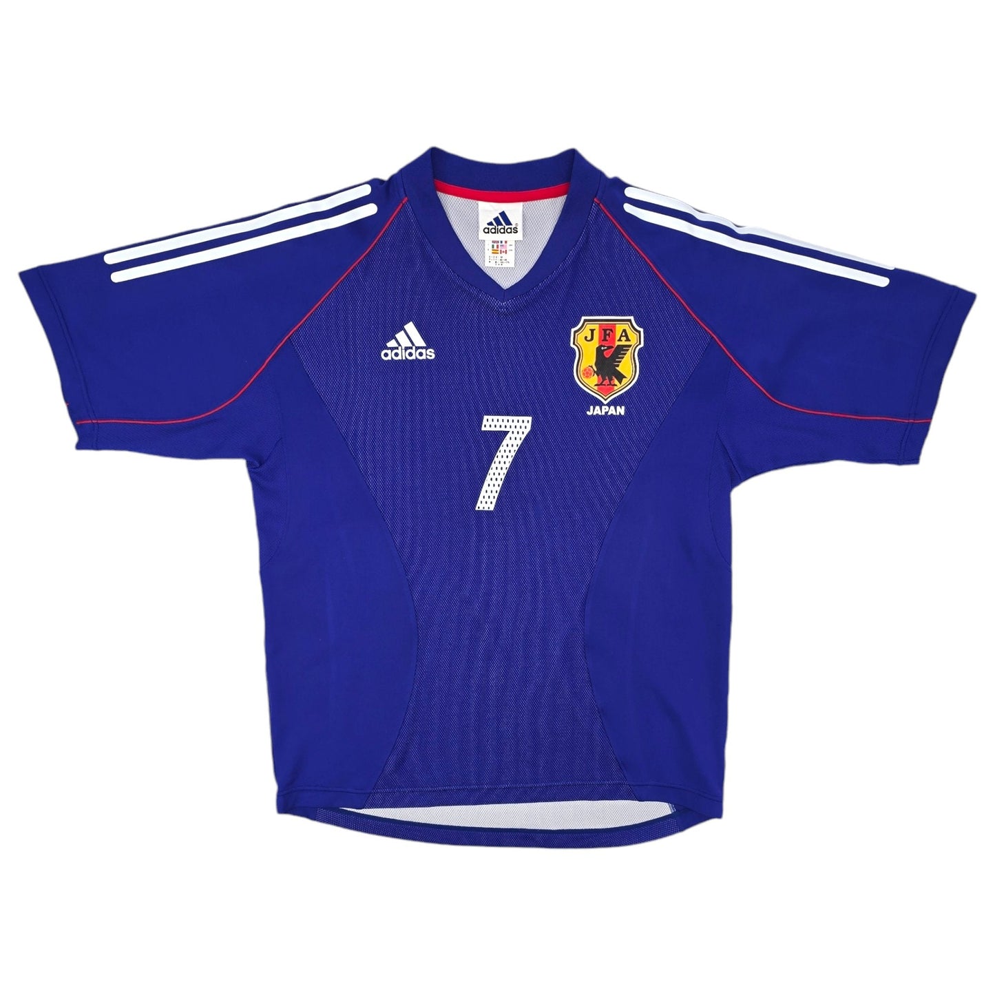 2002/04 Japan Home Football Shirt (M) Adidas #7 Nakata (WC2002)