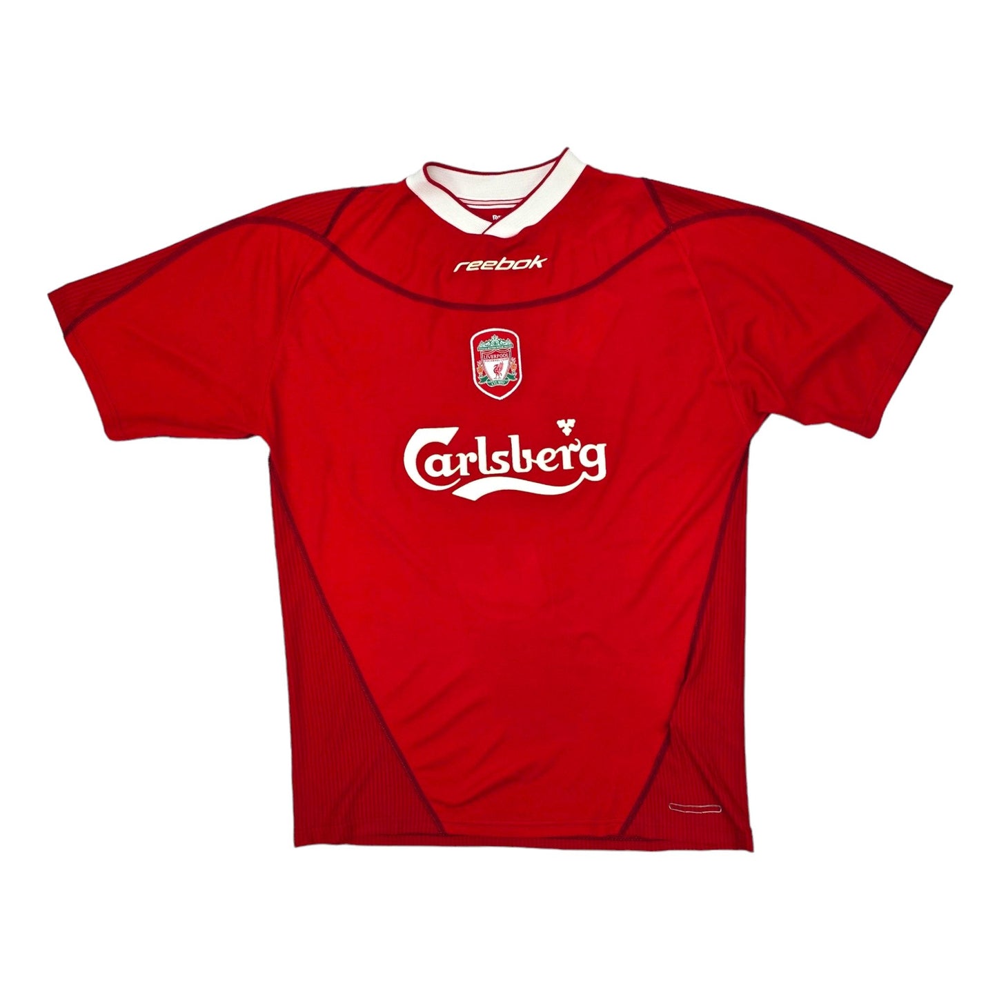 2002/04 Liverpool Home Football Shirt (M) Reebok #5 Baros