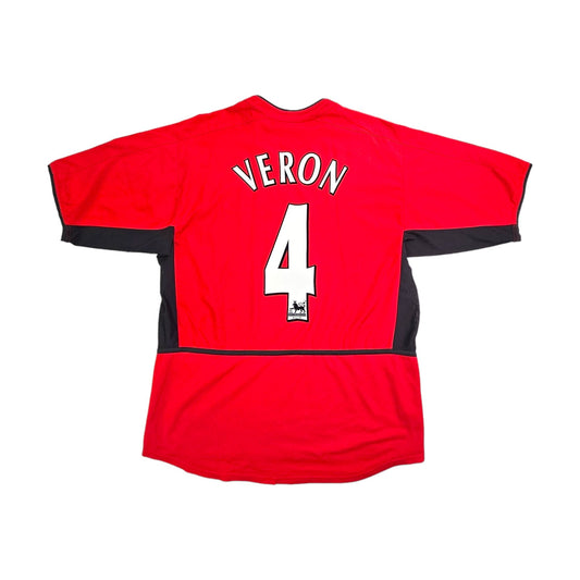 2002/04 Manchester United Home Football Shirt (L) Nike #4 Veron