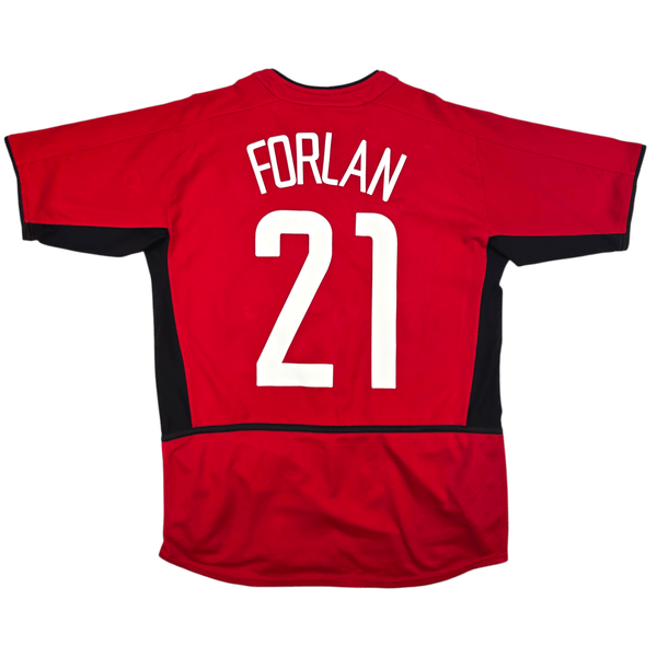 2002/04 Manchester United Home Football Shirt (M) Nike #21 Forlan