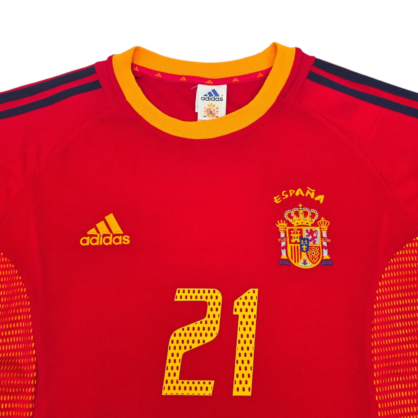 2002/04 Spain Home Football Shirt (L) Adidas #21 Enrique (WC2002)