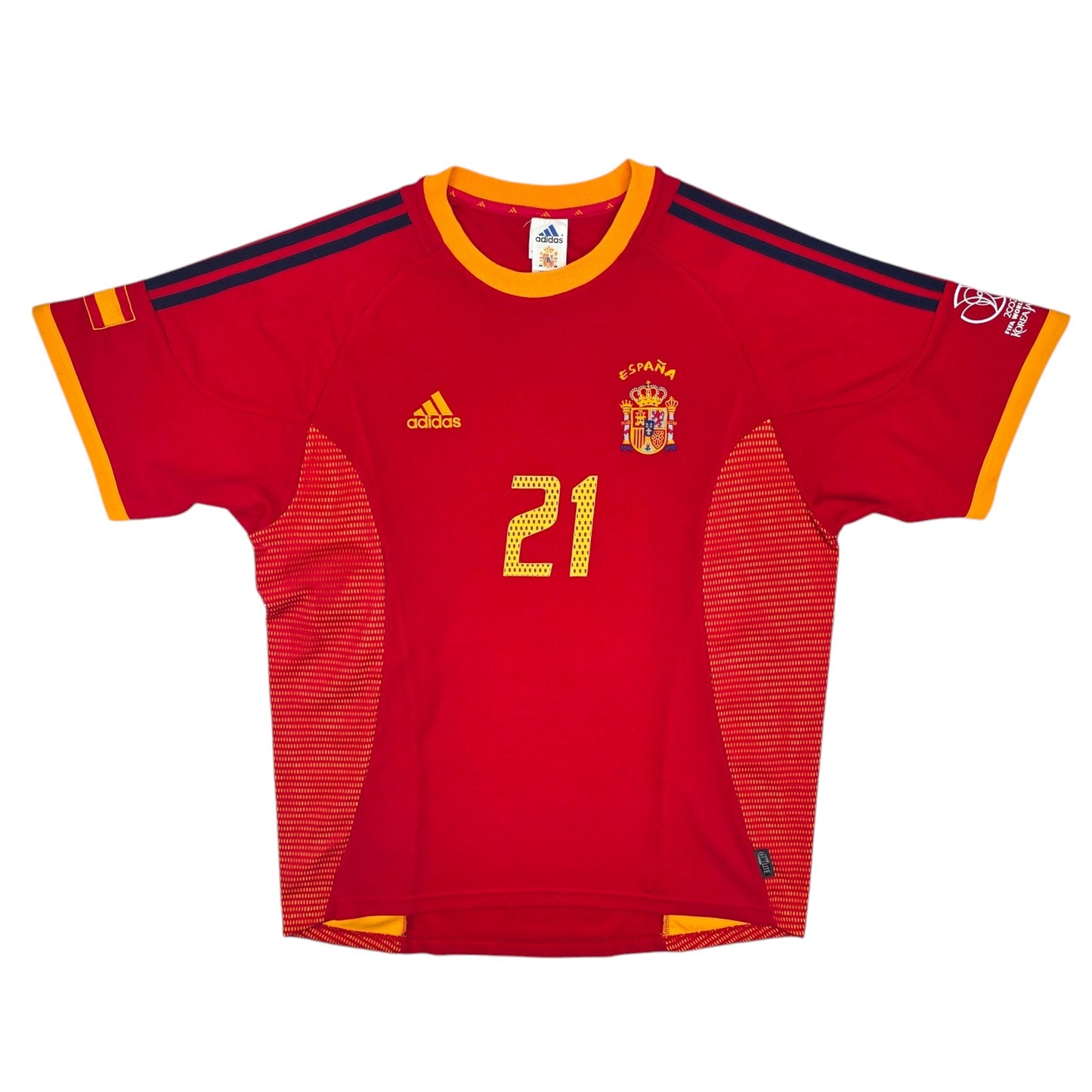 2002/04 Spain Home Football Shirt (L) Adidas #21 Enrique (WC2002)