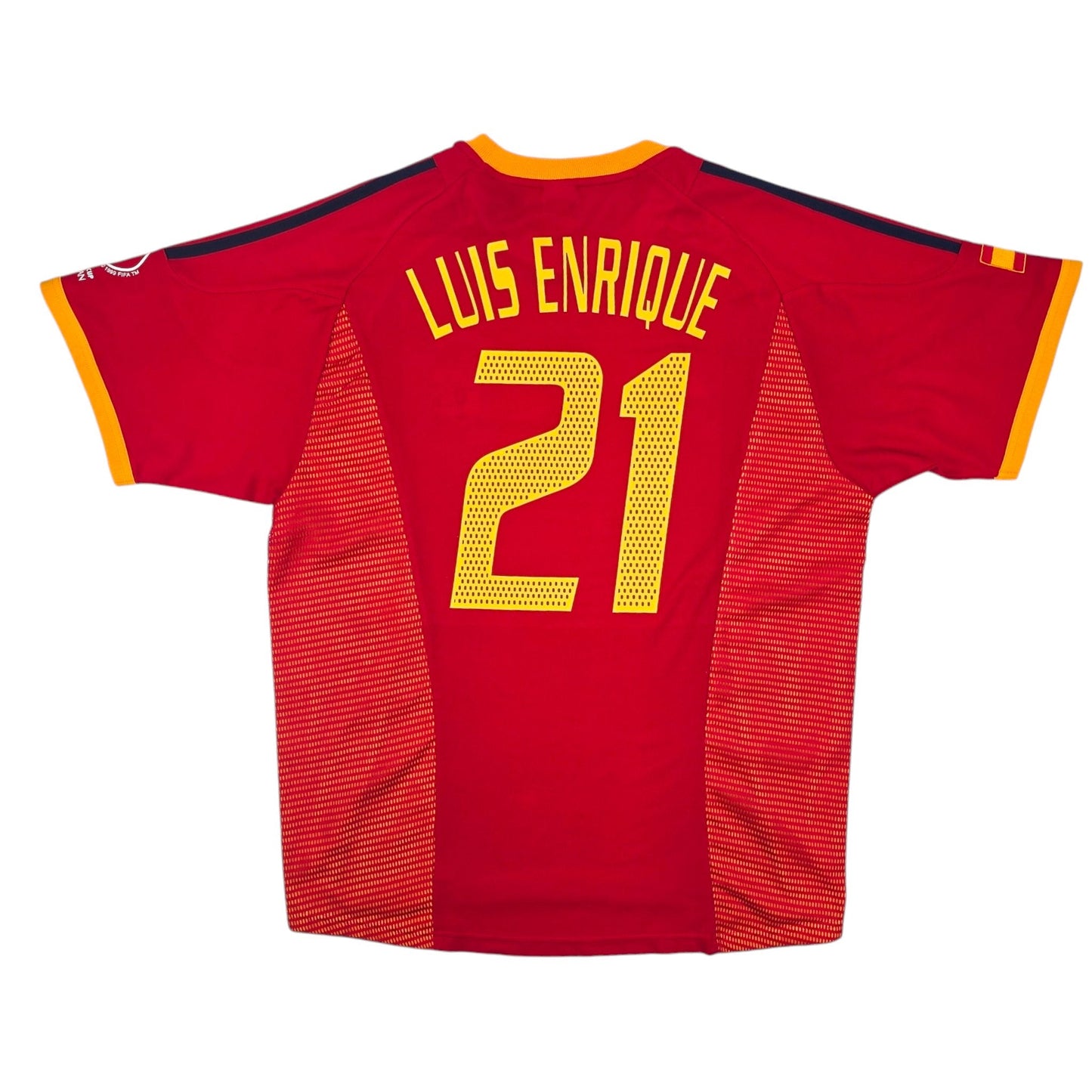 2002/04 Spain Home Football Shirt (L) Adidas #21 Enrique (WC2002)