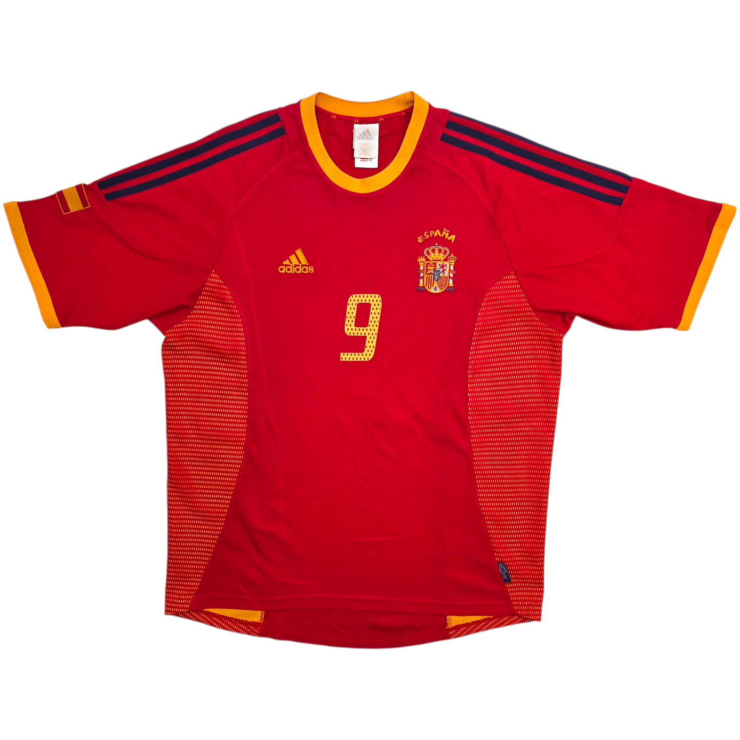 2002/04 Spain Home Football Shirt (L) Adidas #9 Morientes