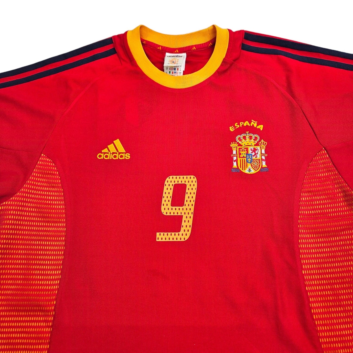 2002/04 Spain Home Football Shirt (M) Adidas # 9 Morientes