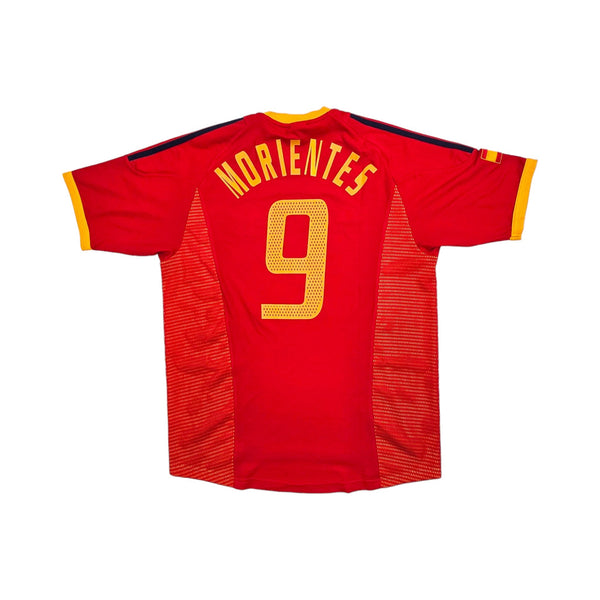 2002/04 Spain Home Football Shirt (M) Adidas # 9 Morientes