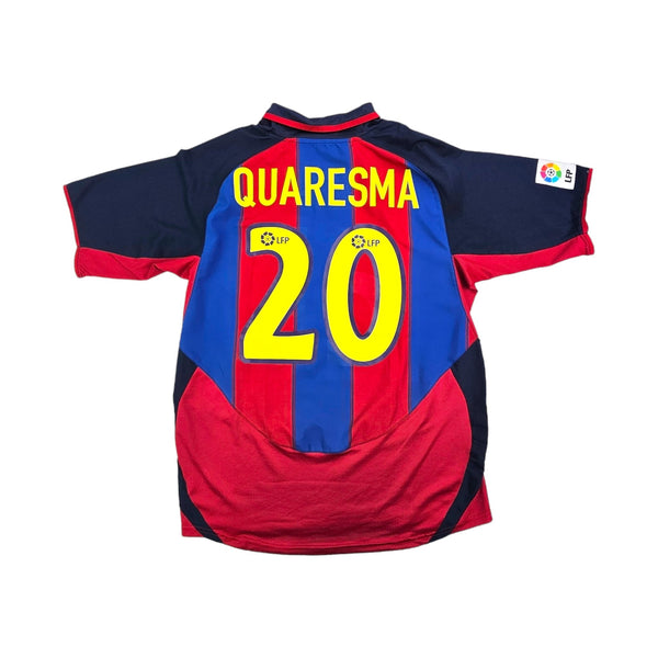 2003/04 Barcelona Home Football Shirt (M) Nike #20 Quaresma