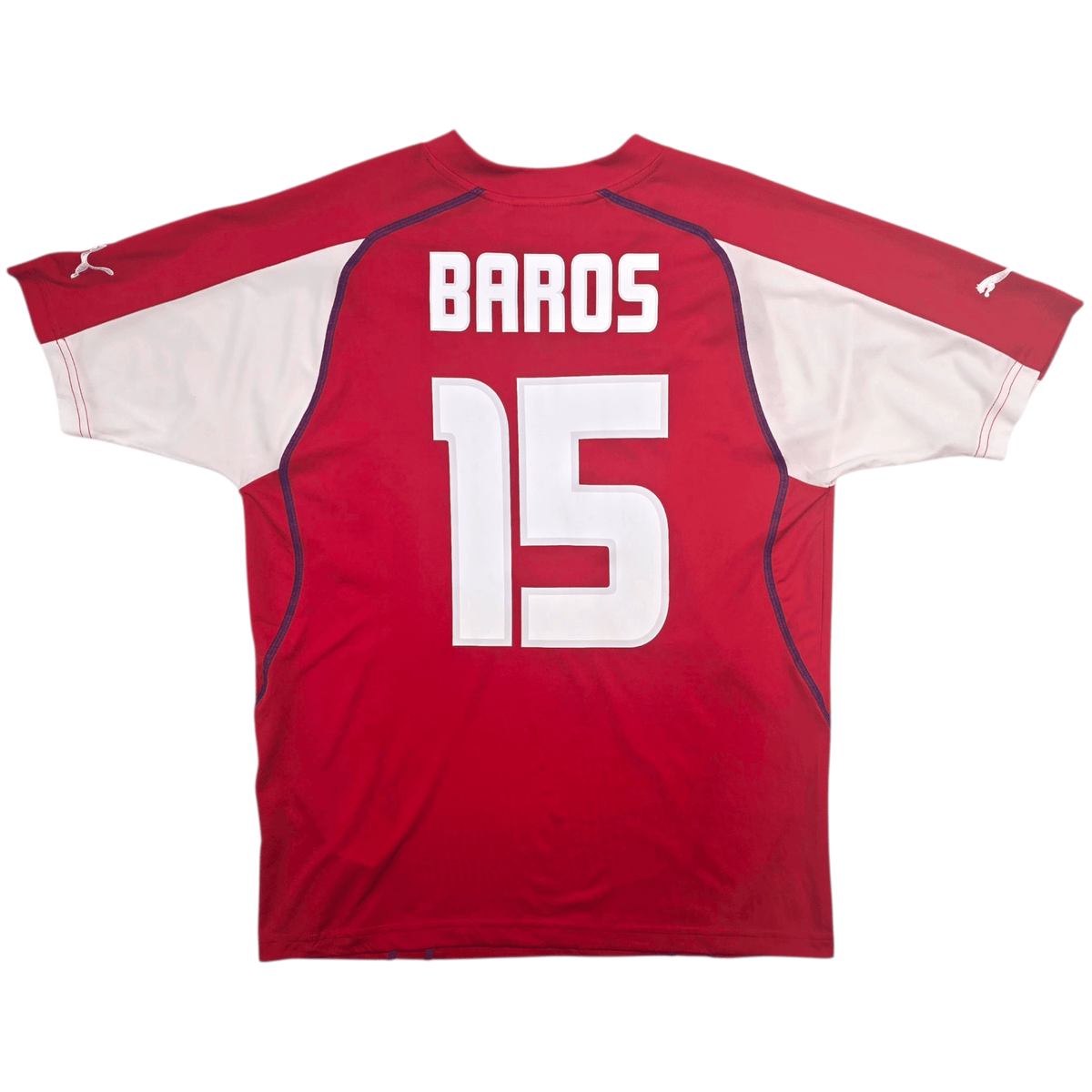 2003/04 Czech Republic Home Football Shirt (L) Puma #15 Baros