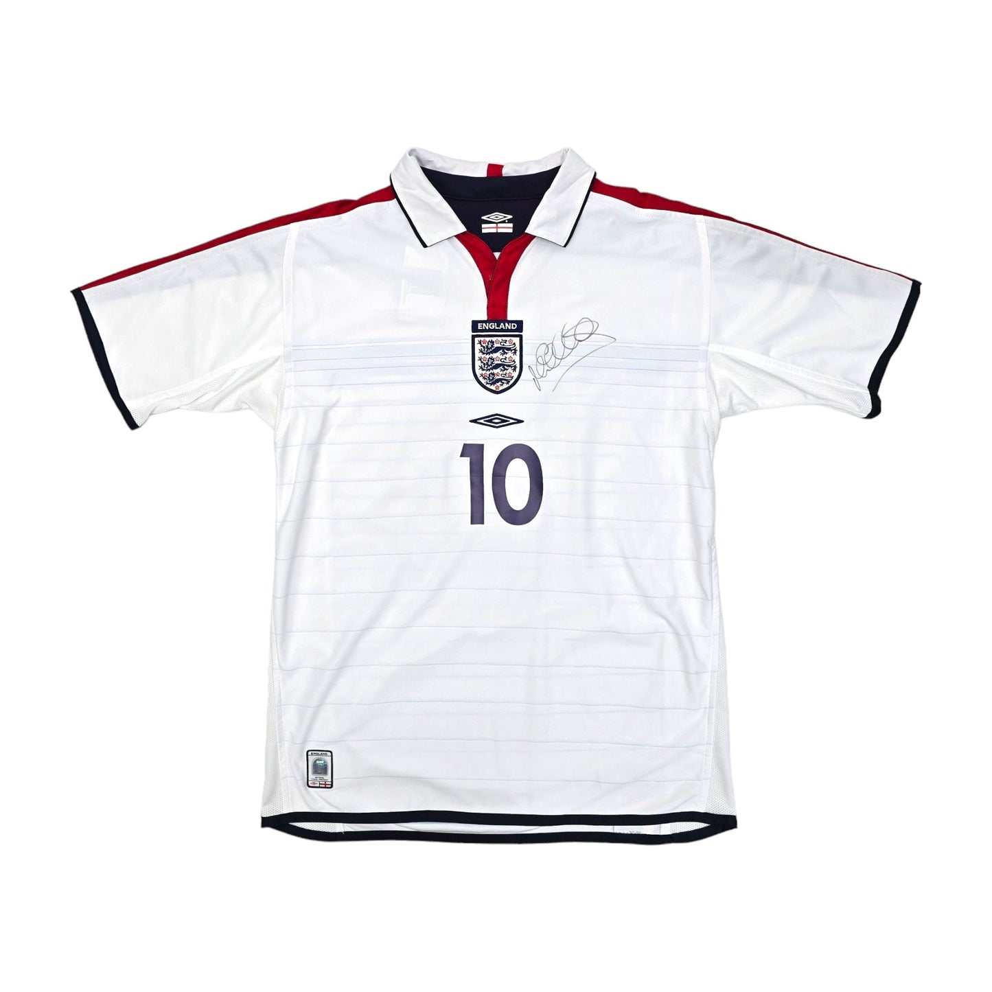 2003/05 England Home Football Shirt (M) Umbro #10 Owen (Signed by player)