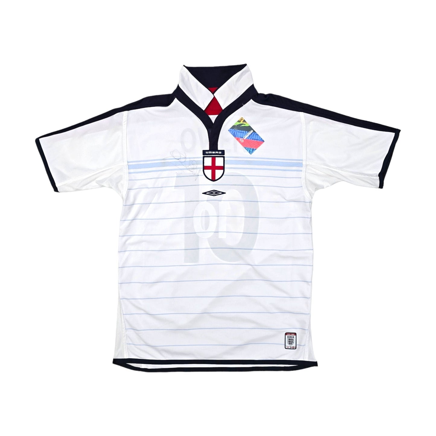 2003/05 England Home Football Shirt (M) Umbro #10 Owen (Signed by player)