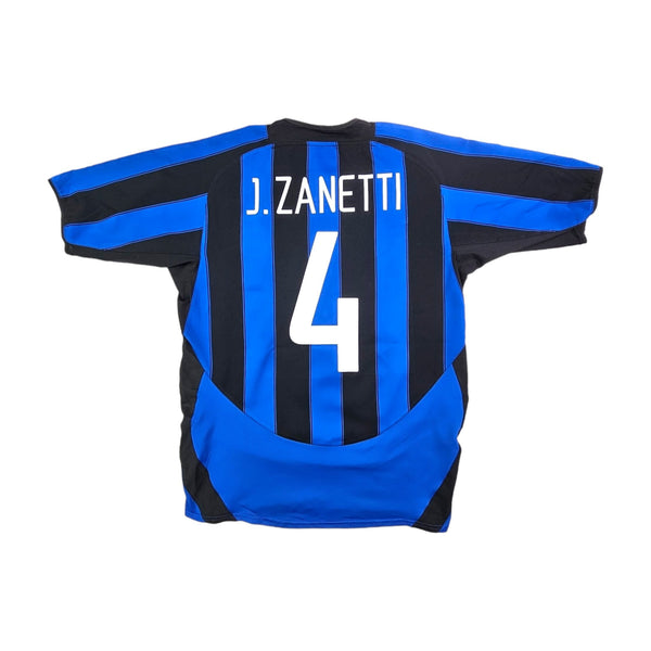 2003/04 Inter Milan Home Football Shirt (M) Nike #4 Zanetti