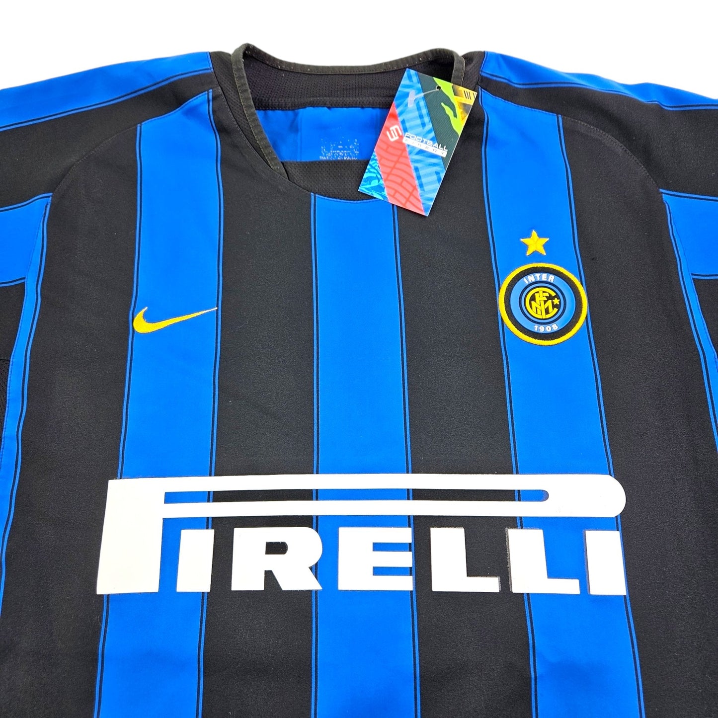 2003/04 Inter Milan Home Football Shirt (M) Nike #4 Zanetti