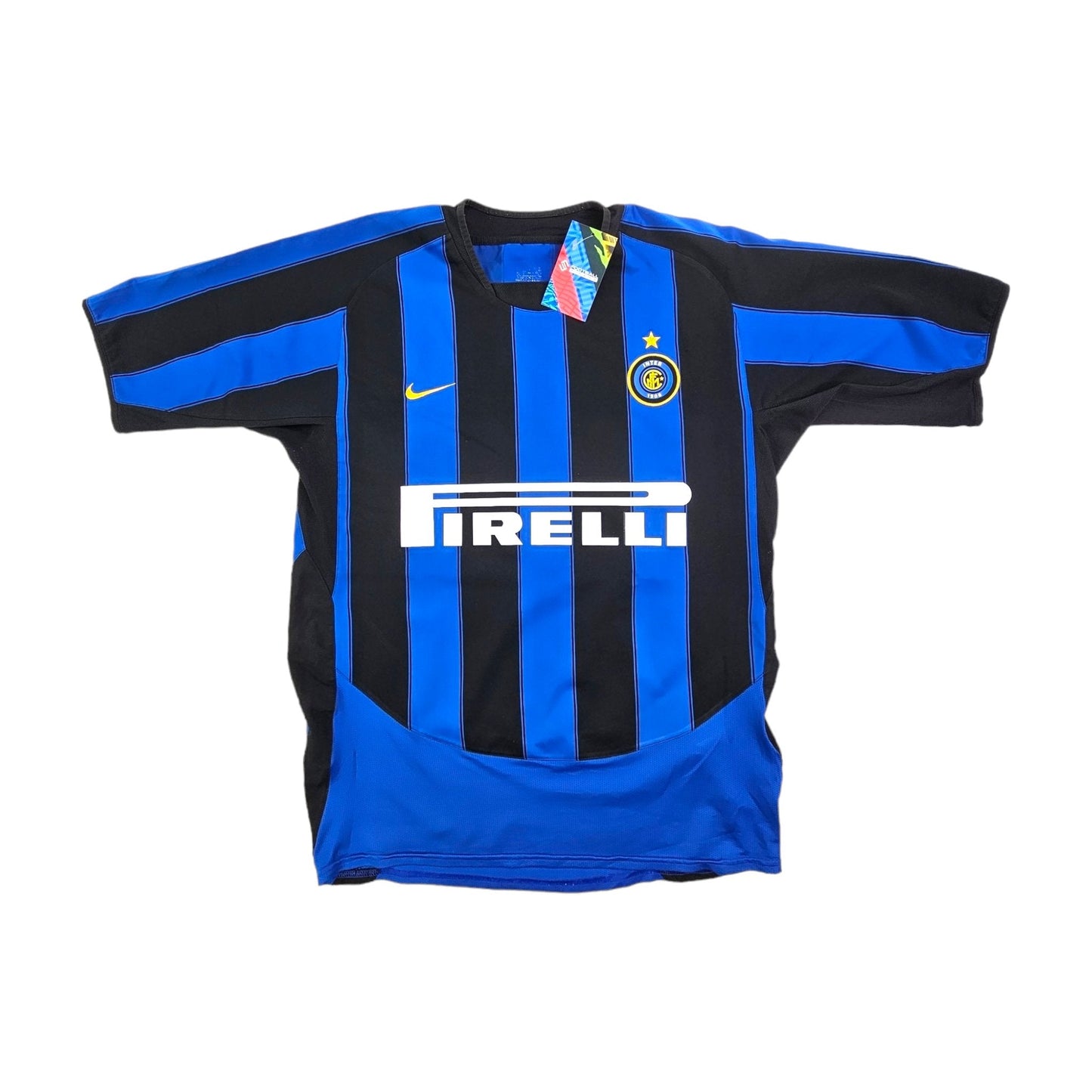 2003/04 Inter Milan Home Football Shirt (M) Nike #4 Zanetti