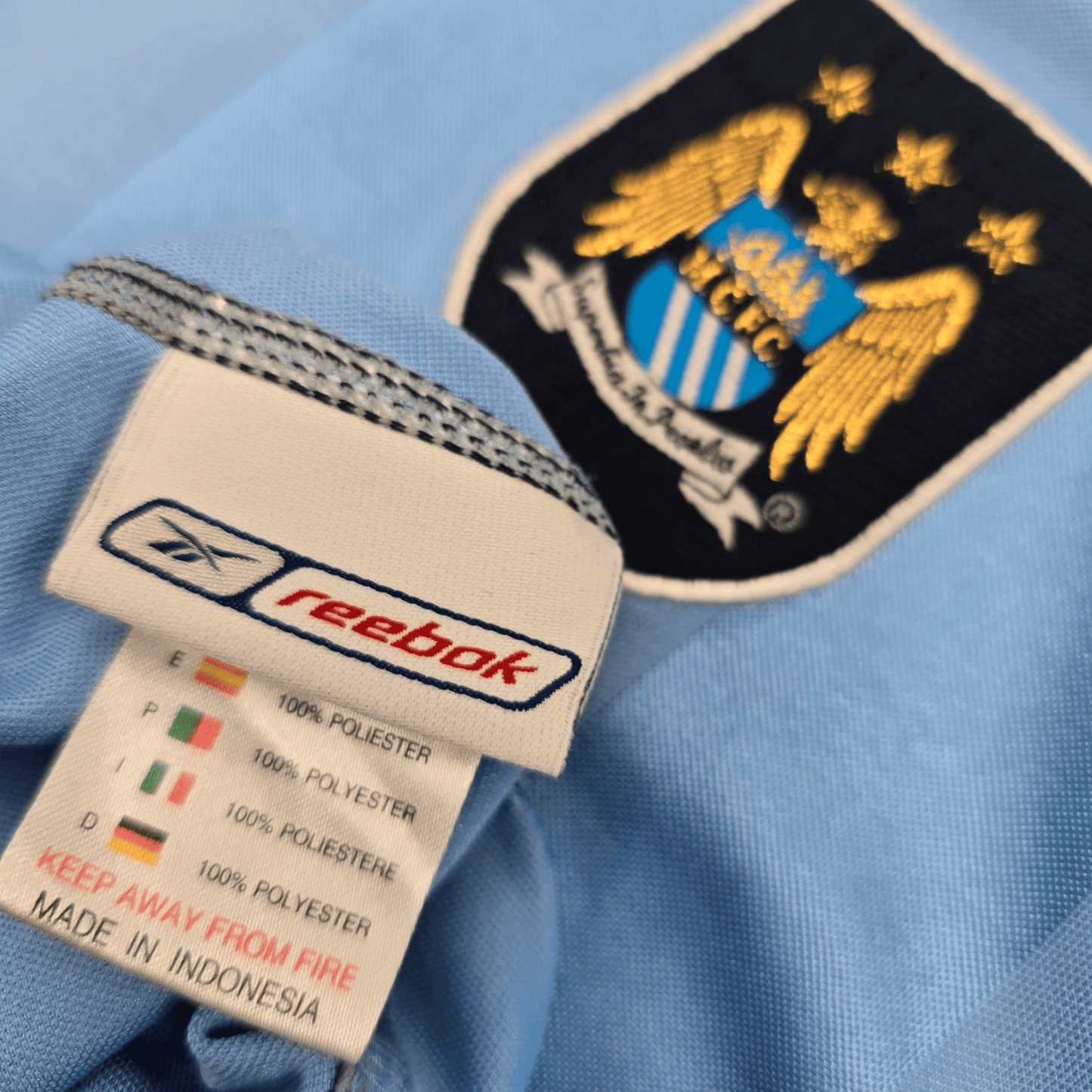 2003/04 Manchester City Home Football Shirt (2XL) Reebok #20 McManaman