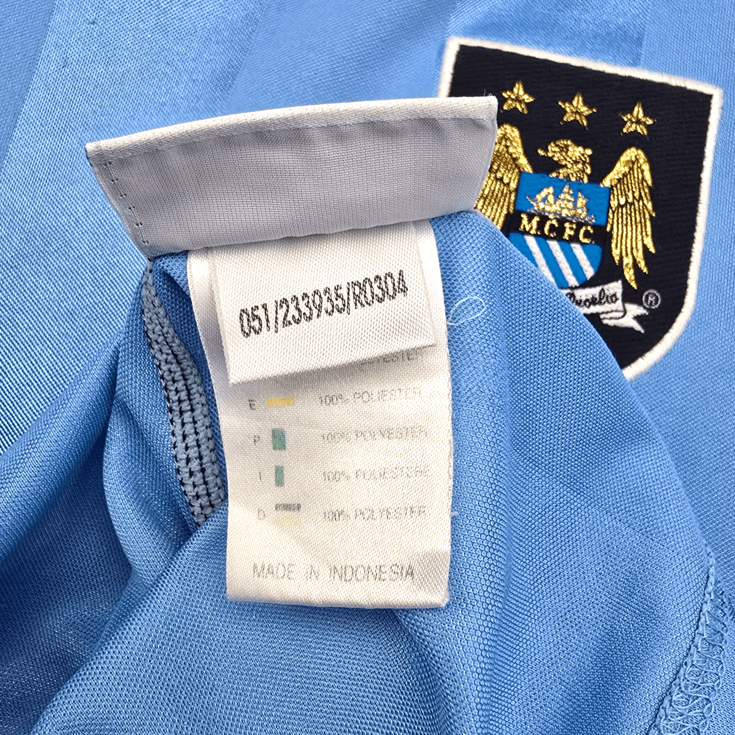 2003/04 Manchester City Home Football Shirt (S) Reebok #39 Anelka