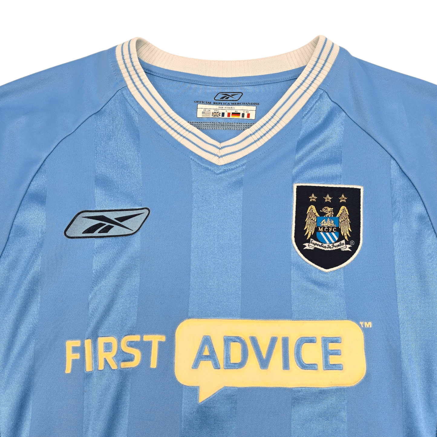 2003/04 Manchester City Home Football Shirt (S) Reebok #39 Anelka