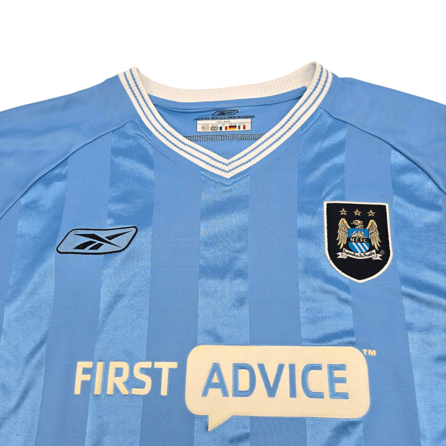 2003/04 Manchester City Home Football Shirt (XL) Reebok #9 Wanchope