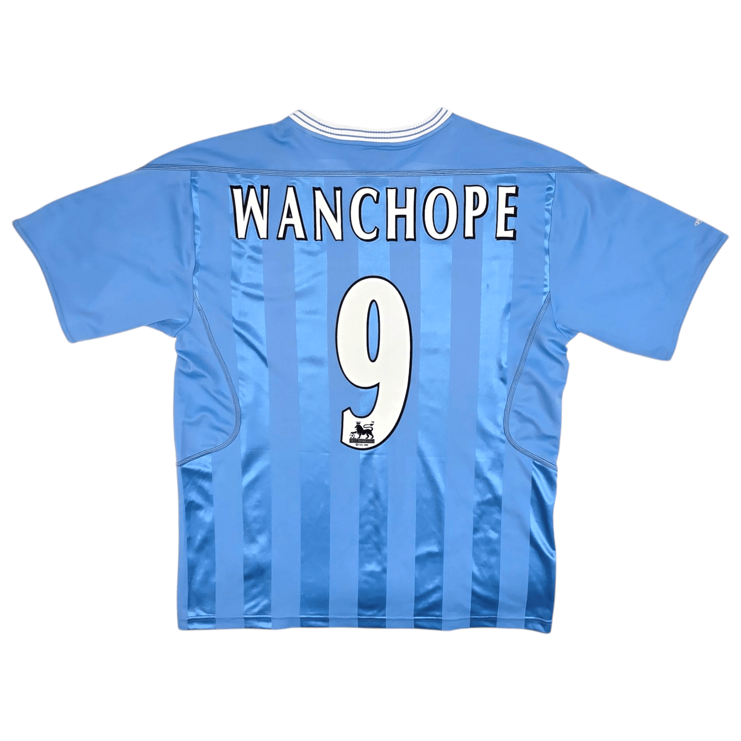 2003/04 Manchester City Home Football Shirt (XL) Reebok #9 Wanchope