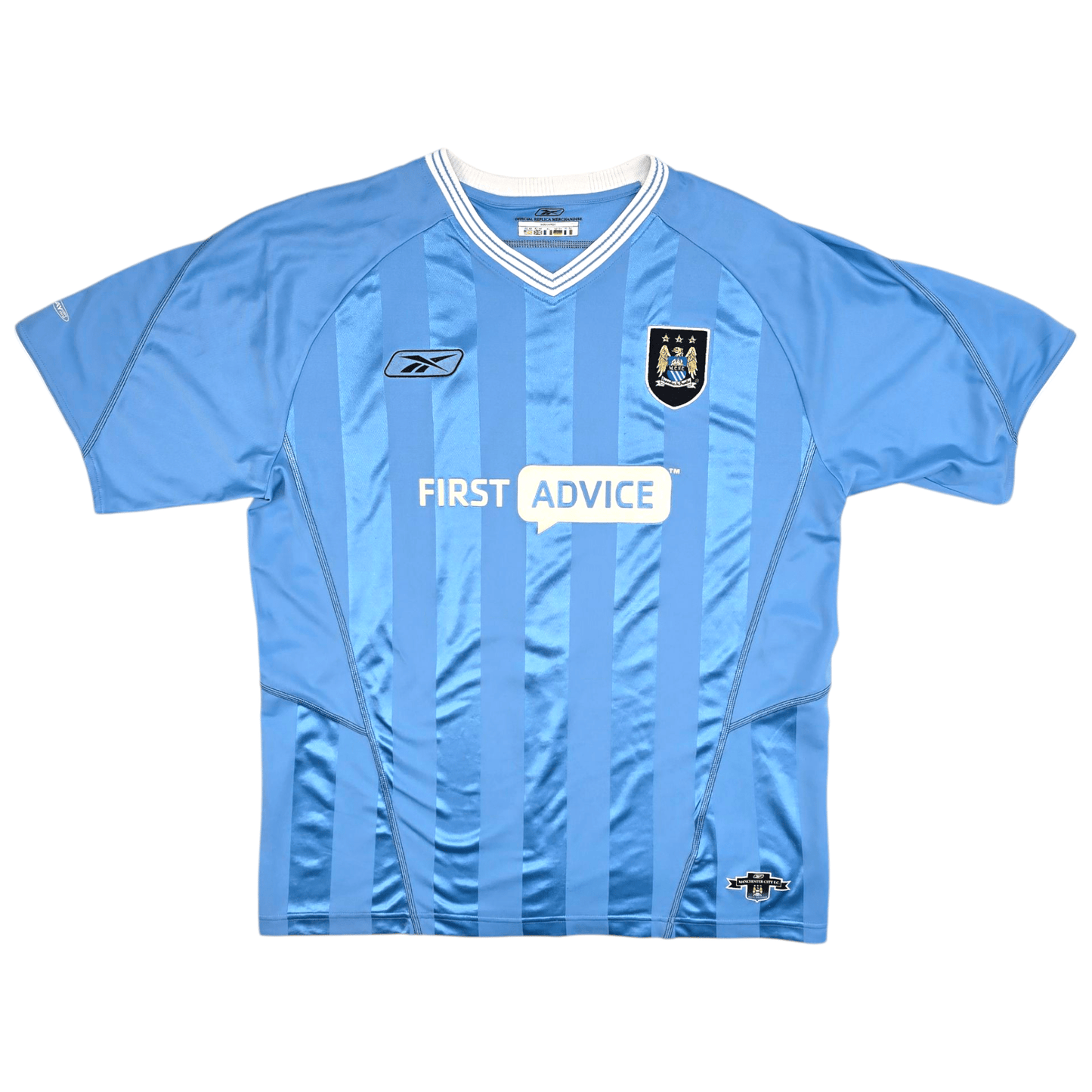 2003/04 Manchester City Home Football Shirt (XL) Reebok #9 Wanchope