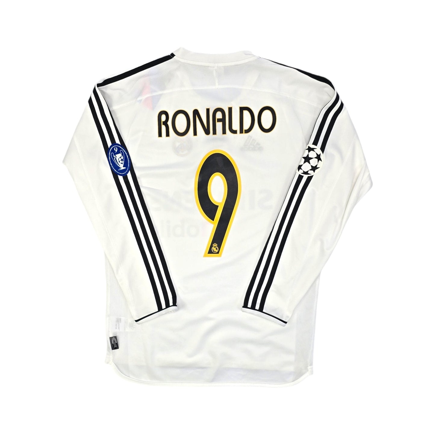 2003/04 Real Madrid Home Football Shirt (S) Adidas #9 Ronaldo (UCL)