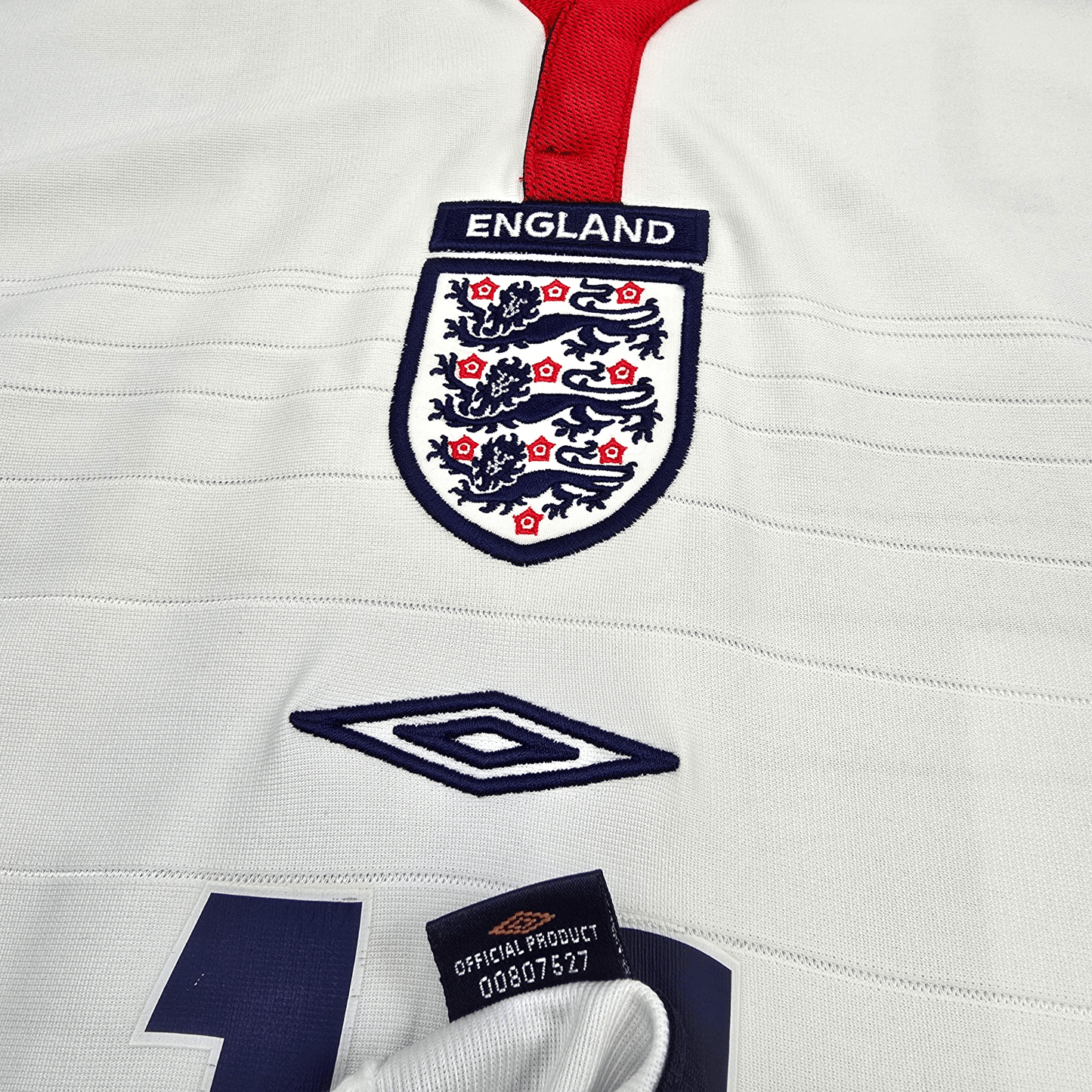 2003/05 England Home Football Shirt (L) Umbro #16 J. Cole