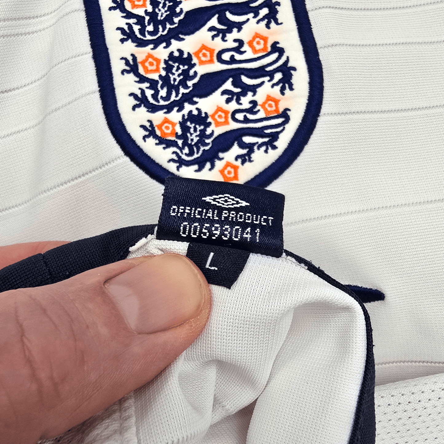 2003/05 England Home Football Shirt (L) Umbro #7 Beckham