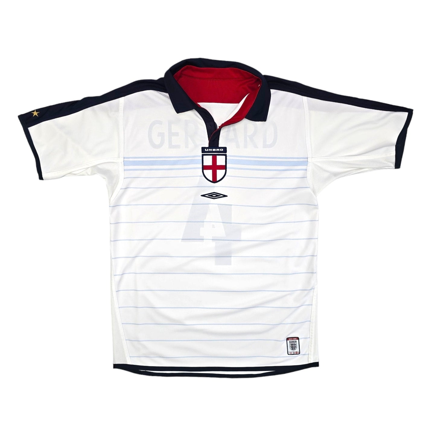 2003/05 England Home Football Shirt (S) Umbro #4 Gerrard