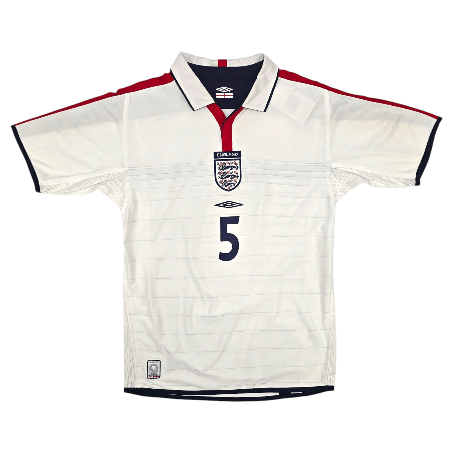 2003/05 England Home Football Shirt (S) Umbro #5 Ferdinand