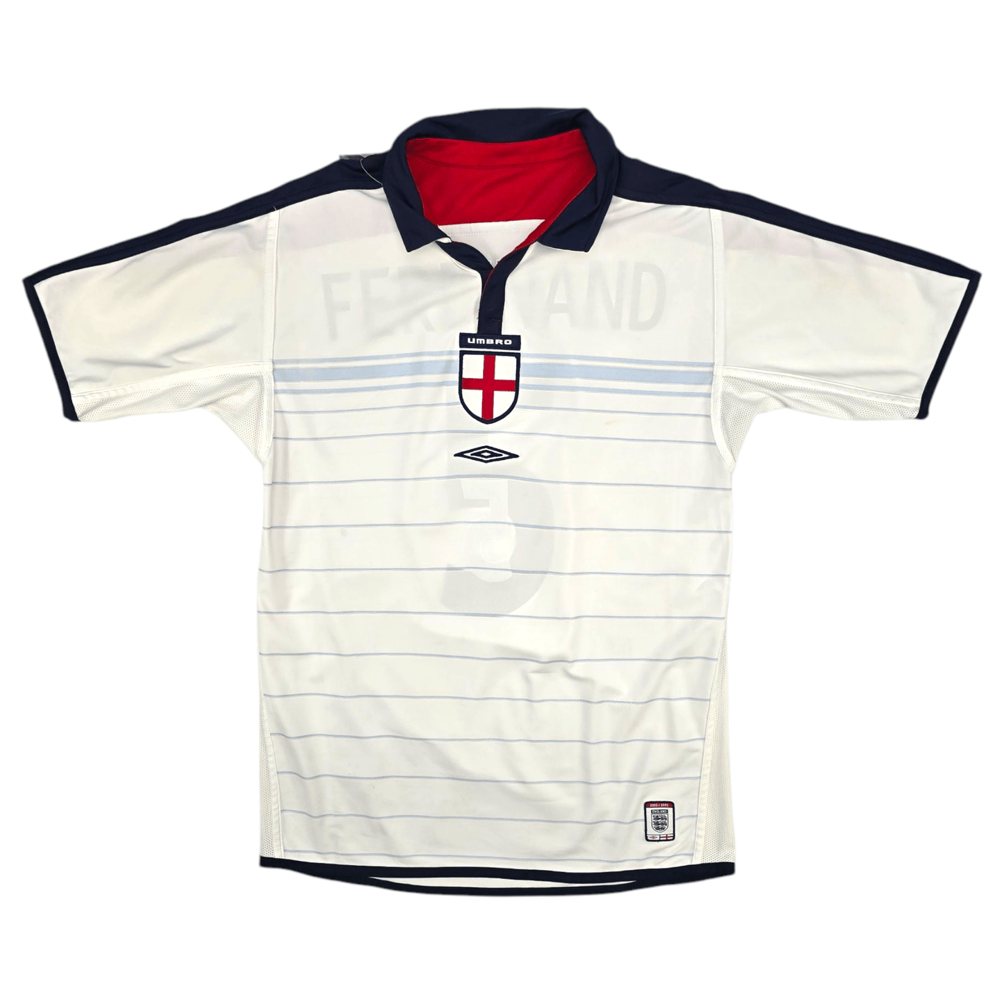 2003/05 England Home Football Shirt (S) Umbro #5 Ferdinand