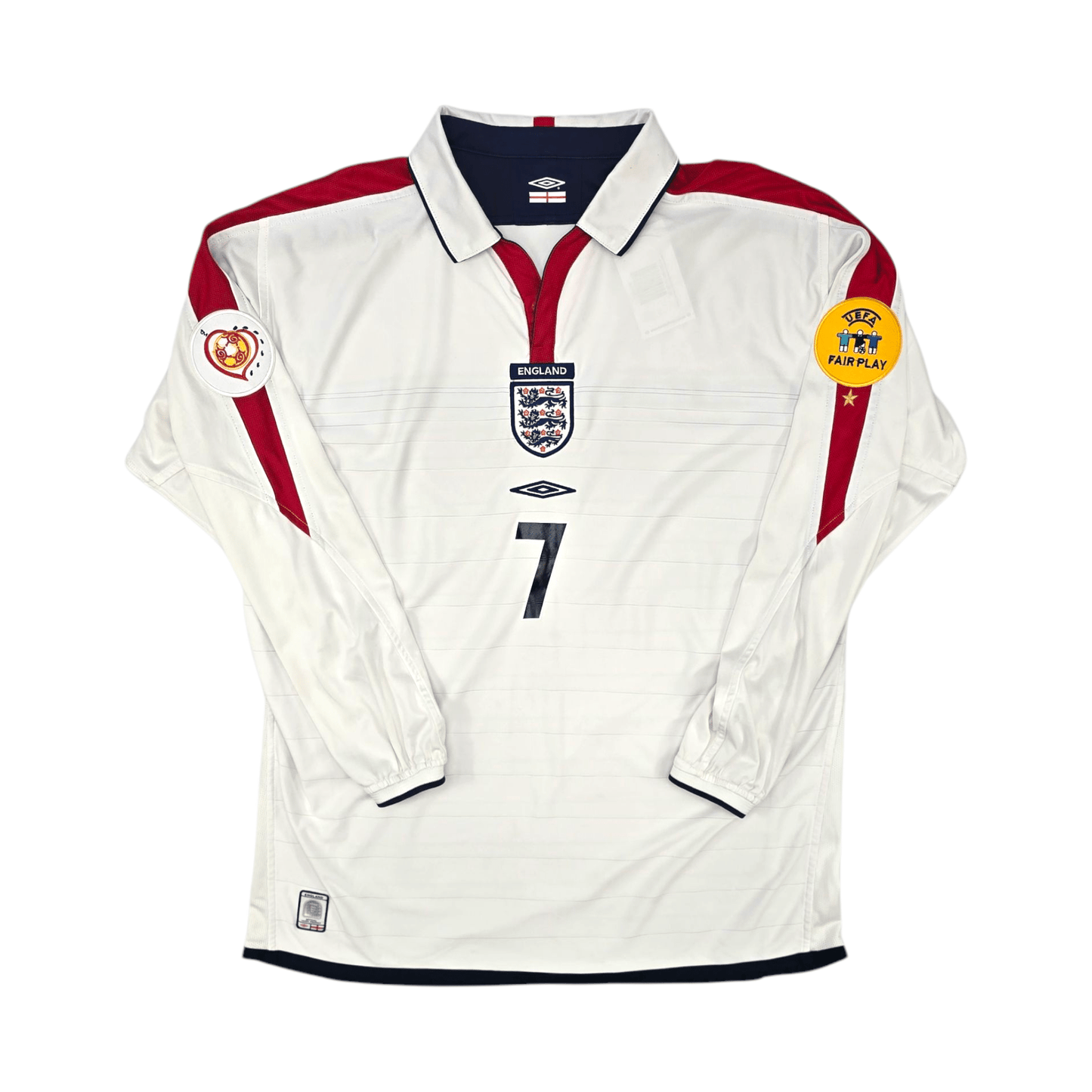 2003/05 England Home Football Shirt (XL) Umbro #7 Beckham
