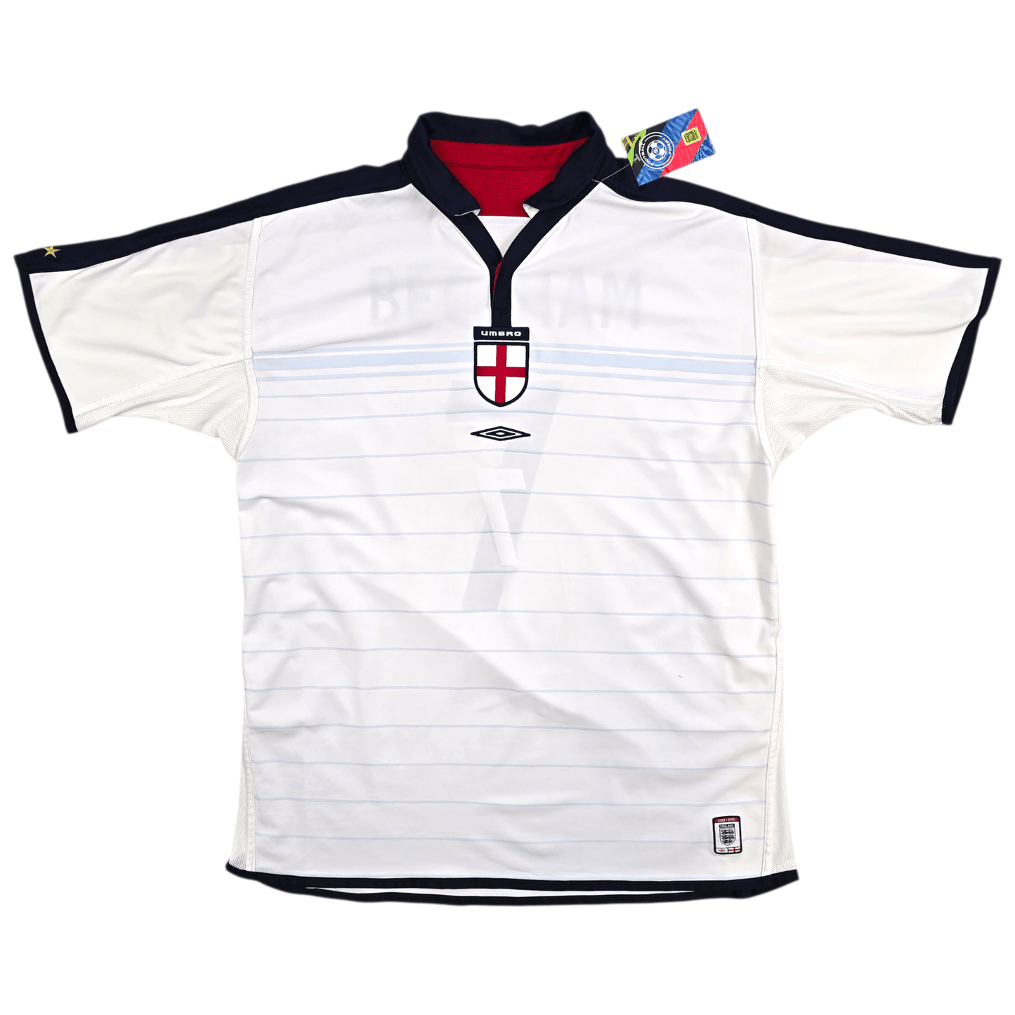 2003/05 England Home Football Shirt (XL) Umbro #7 Beckham