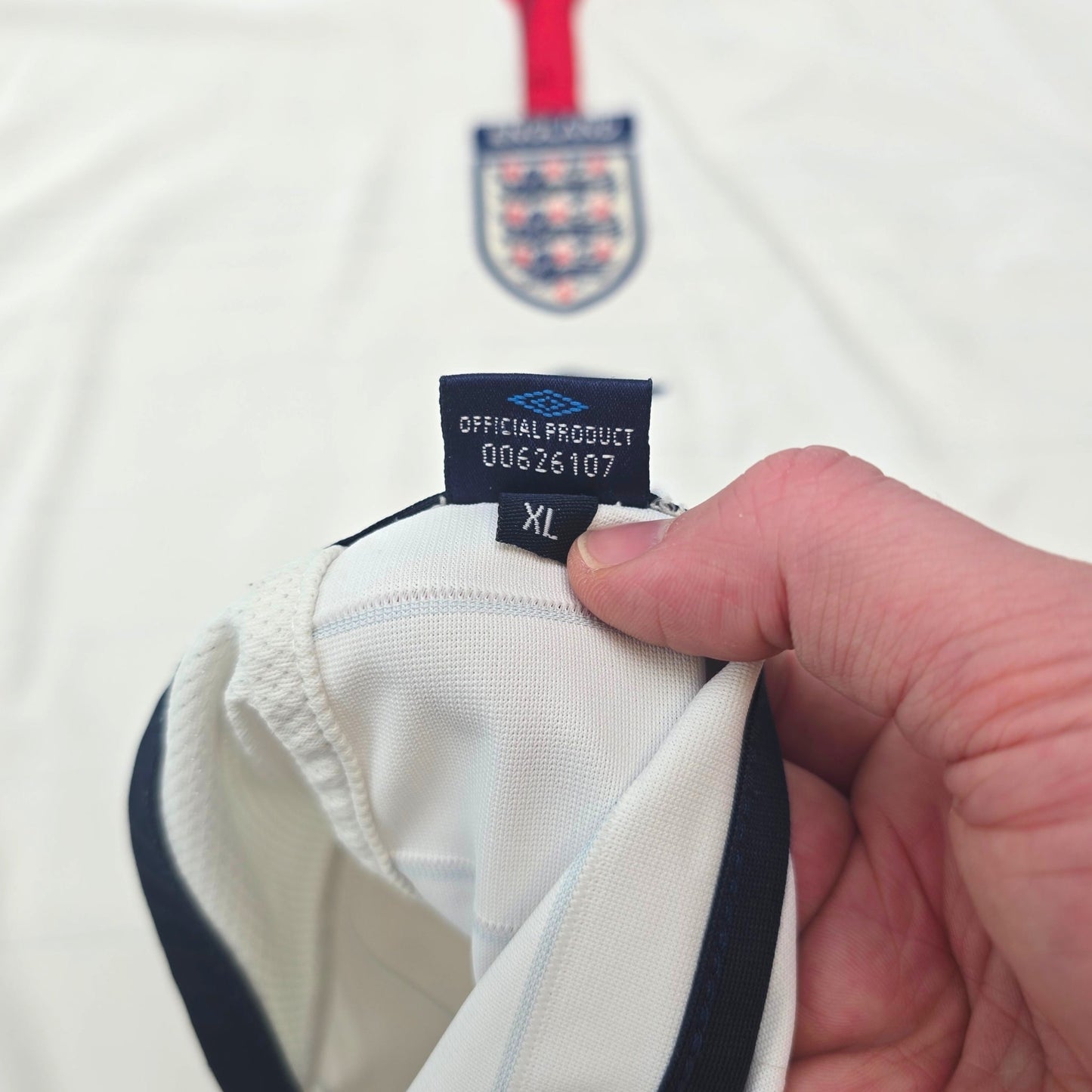 2003/05 England Home Football Shirt (XL) Umbro #7 Beckham