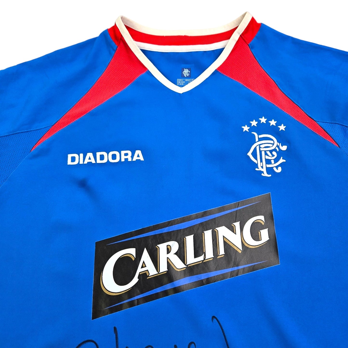 2003/05 Glasgow Rangers Home Football Shirt (M) Diadora Signed - Alex McLeish