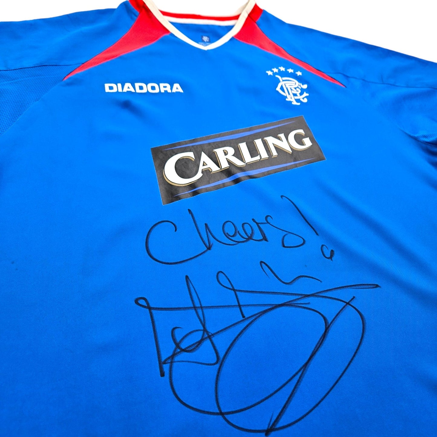 2003/05 Glasgow Rangers Home Football Shirt (M) Diadora Signed - Alex McLeish
